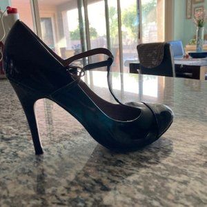 Shiny black 3in. heels by Modesta